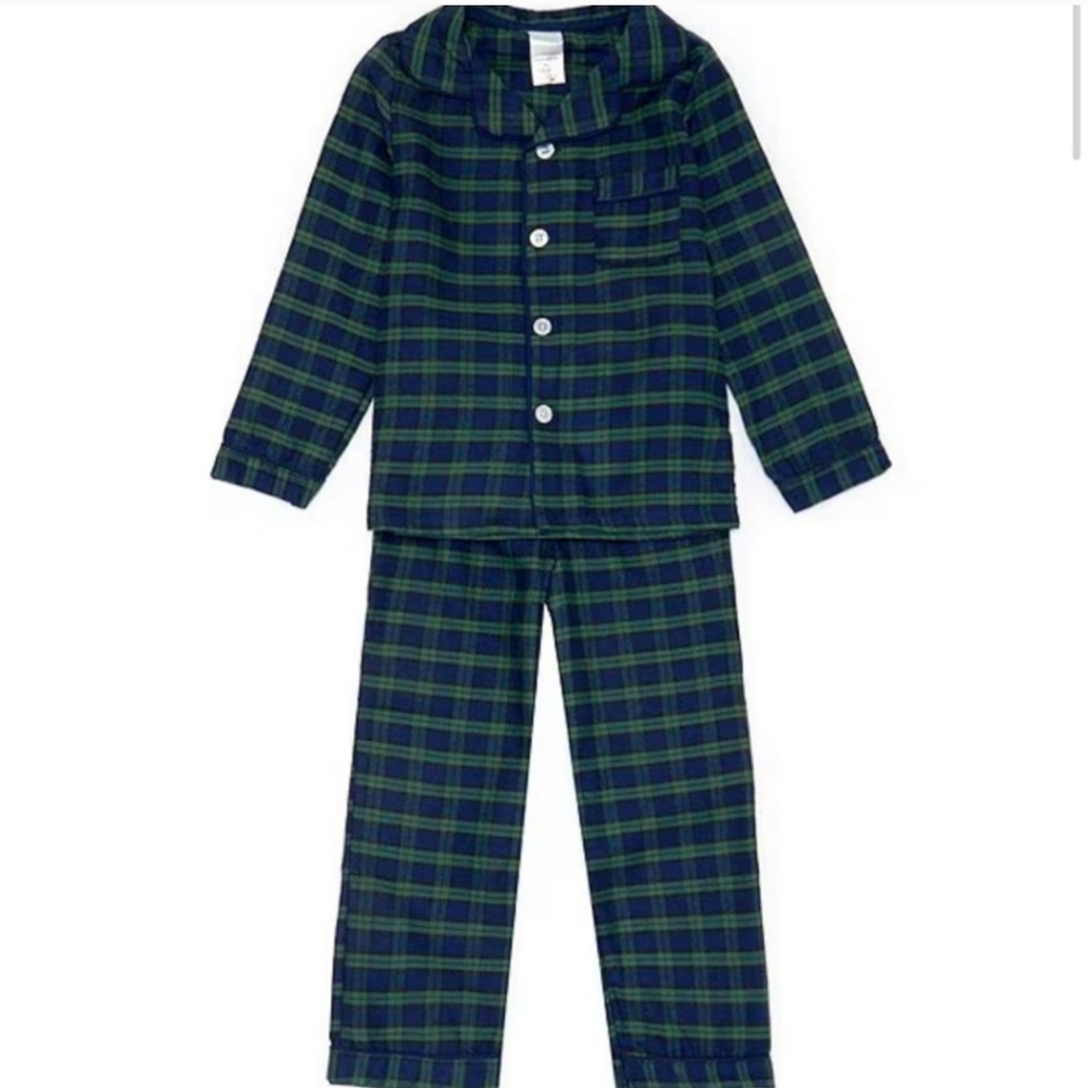 Edgehill Collection Little Boy 2T-6 Long Sleeve Plaid Pajama Set